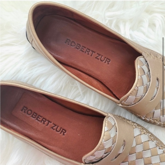 ROBERT ZUR Petra Metallic Woven Driving Loafers size 8.5 - Picture 3 of 6
